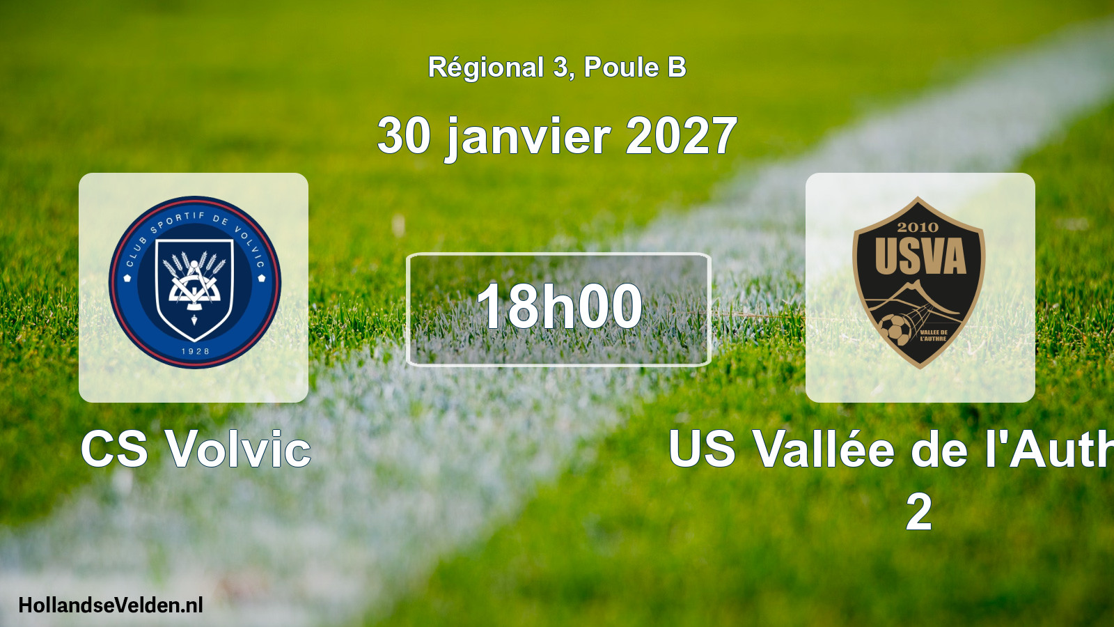 Match programmé: CS Volvic - US Vallée de l'Authre 2 (30 janvier 2027)