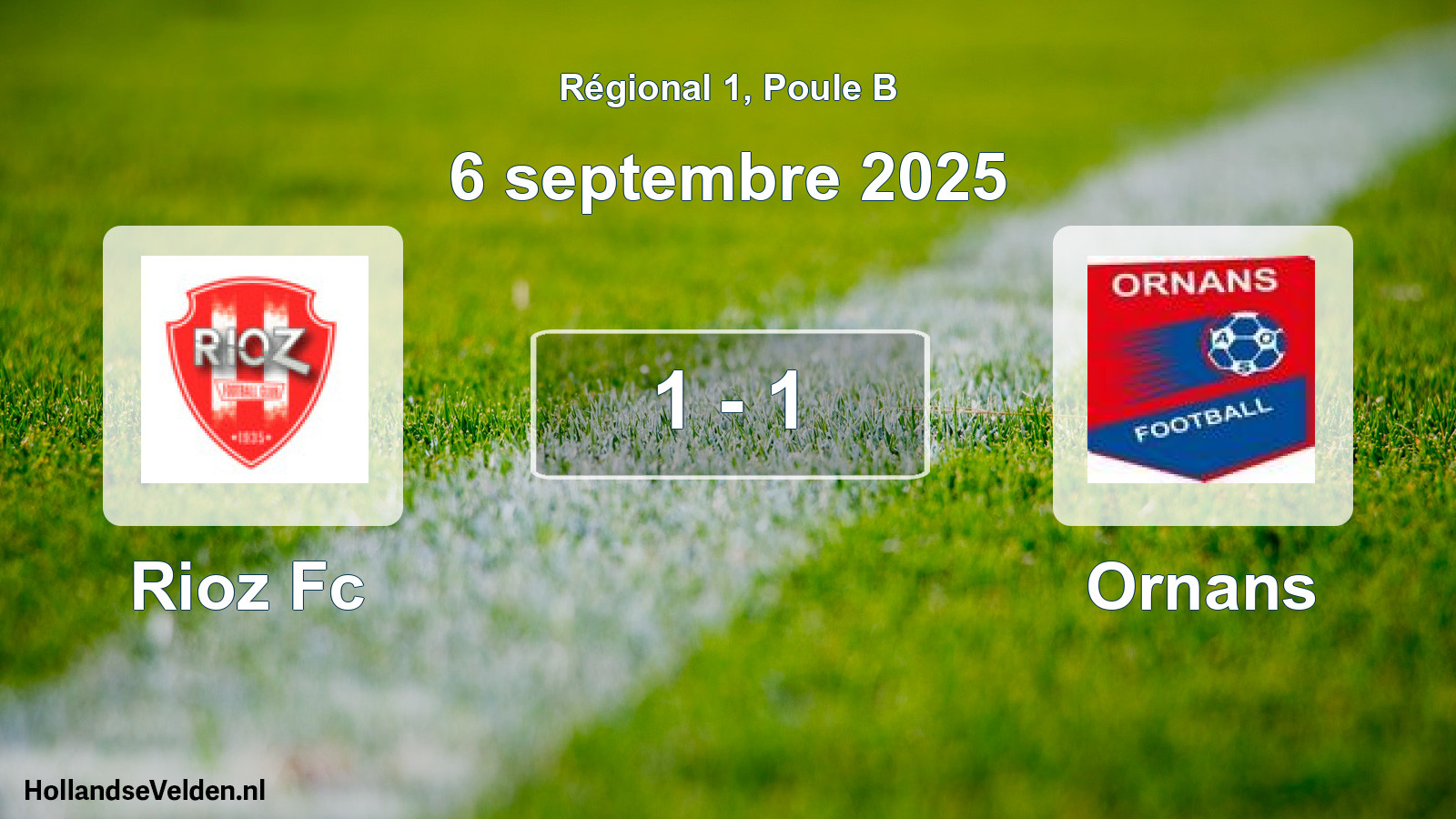 Total number of matches played: Rioz Fc - Ornans 1 - 1 (6 September 2025)