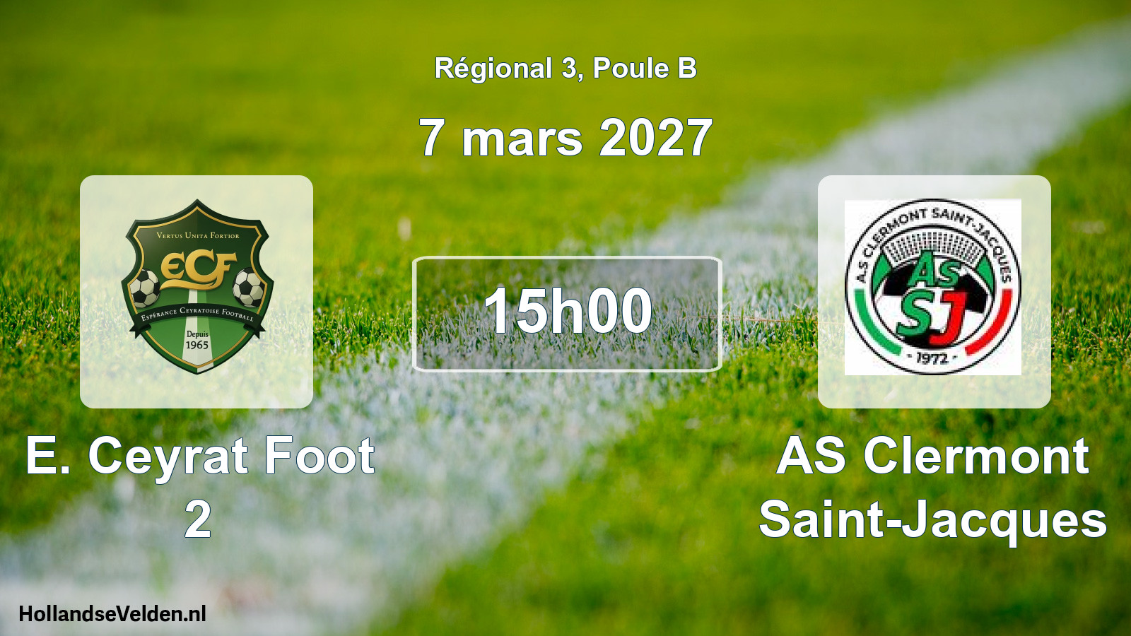 Scheduled Match: E. Ceyrat Foot 2 - AS Clermont Saint-Jacques (7 March 2027)