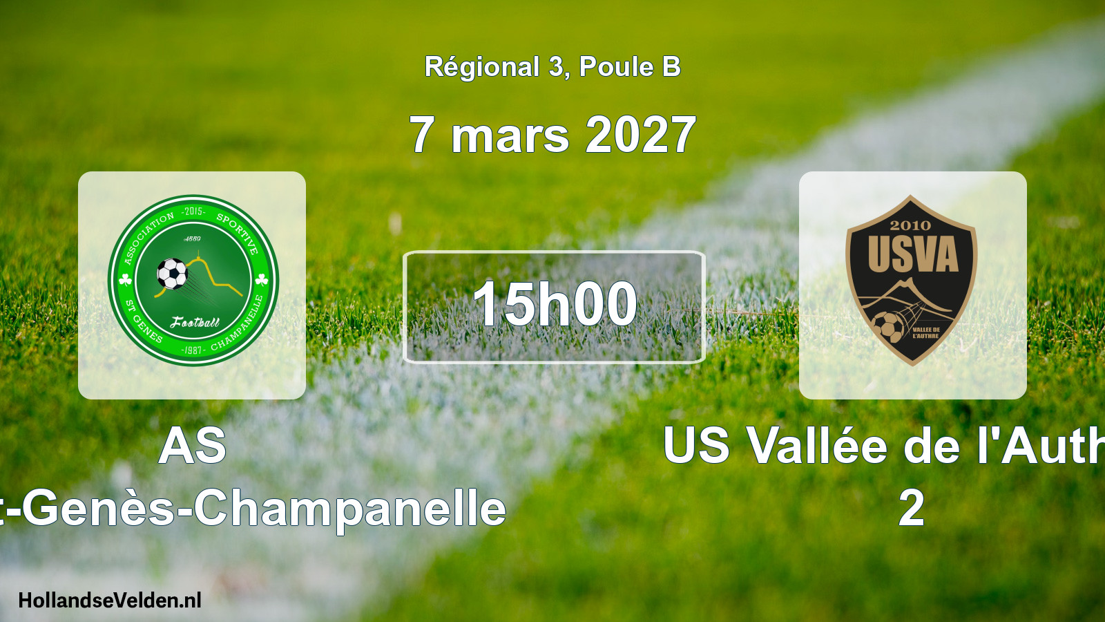 Scheduled Match: AS Saint-Genès-Champanelle - US Vallée de l'Authre 2 (7 March 2027)