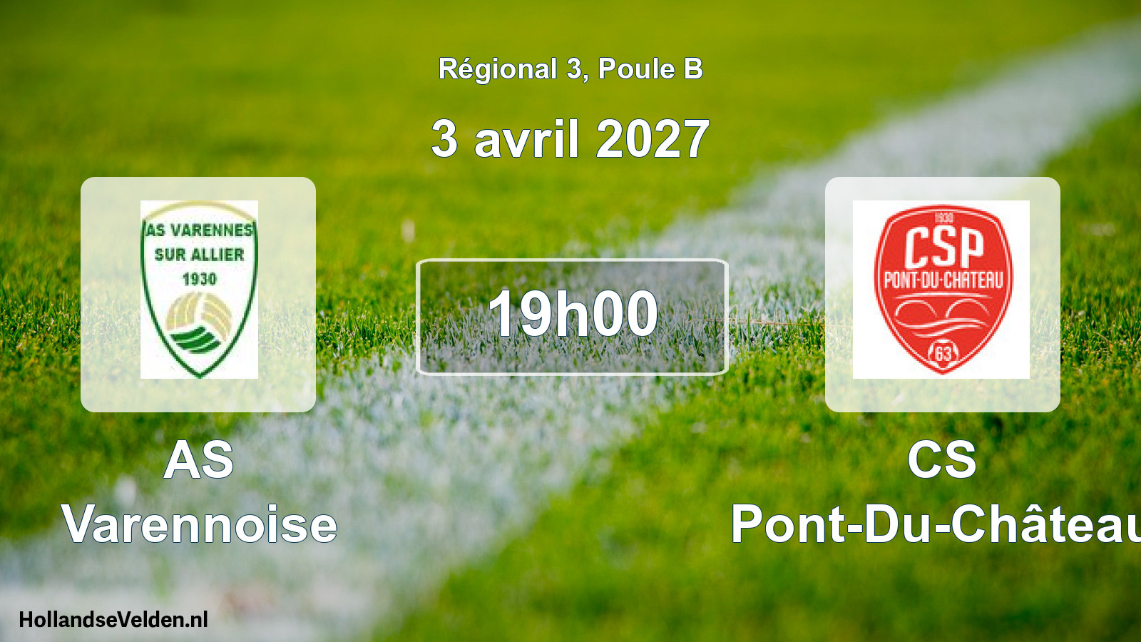 Match programmé: AS Varennoise - CS Pont-Du-Château (3 avril 2027)