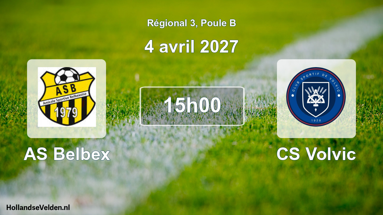 Match programmé: AS Belbex - CS Volvic (4 avril 2027)