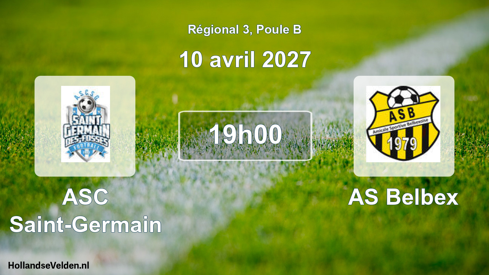 Geplande wedstrijd: ASC Saint-Germain - AS Belbex (10 april 2027)