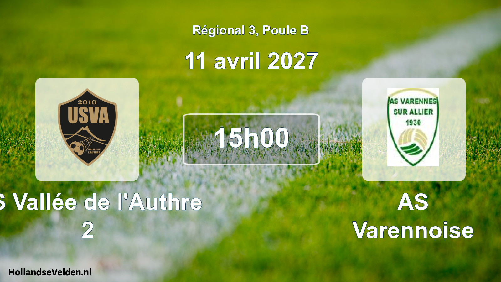 Scheduled Match: US Vallée de l'Authre 2 - AS Varennoise (11 April 2027)