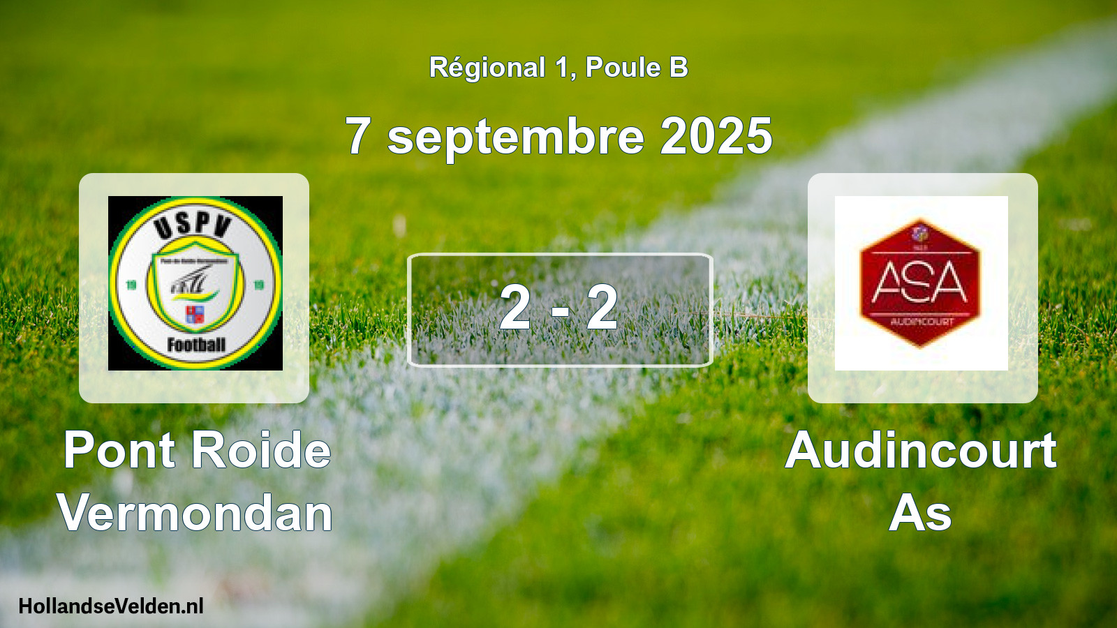 Gespeelde wedstrijd: Pont Roide Vermondan - Audincourt As 2 - 2 (7 septembre 2025)