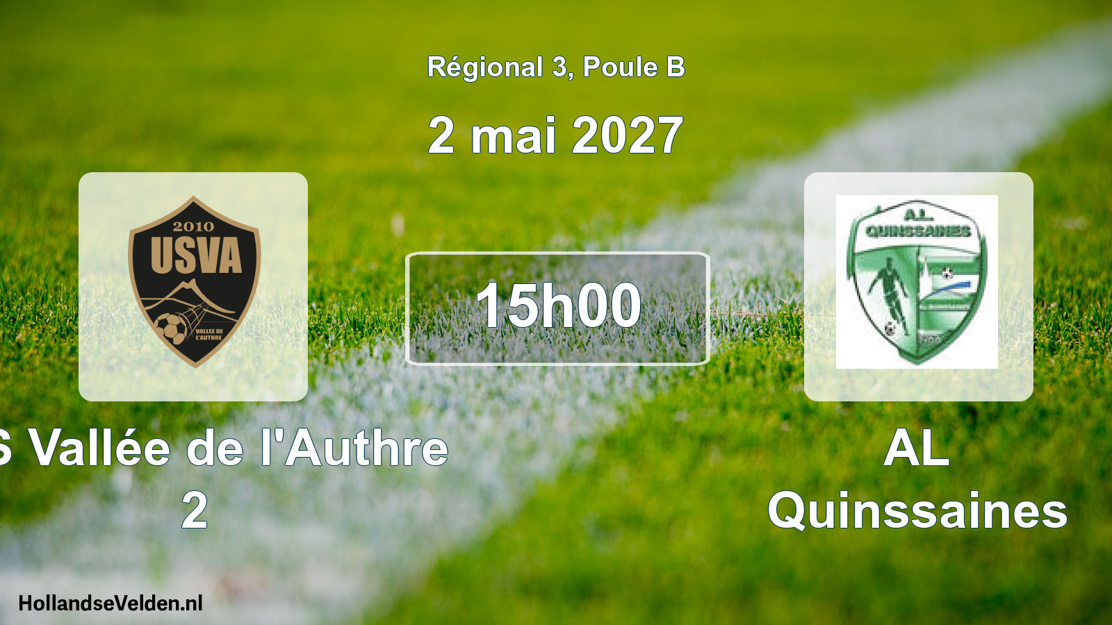 Match programmé: US Vallée de l'Authre 2 - AL Quinssaines (2 mai 2027)