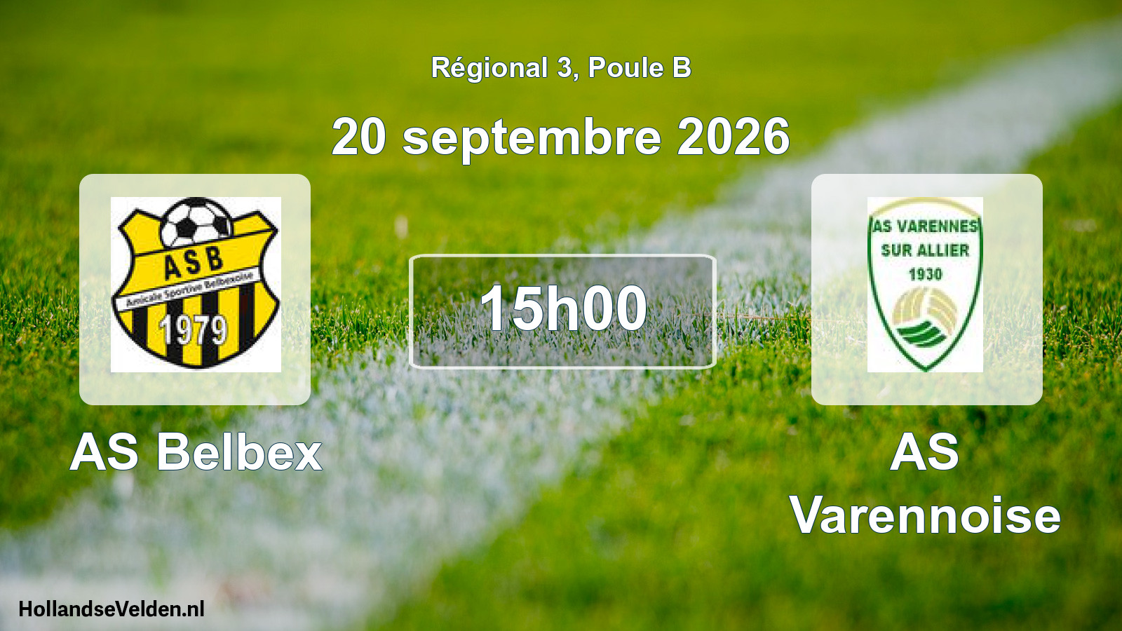 Geplande wedstrijd: AS Belbex - AS Varennoise (20 september 2026)