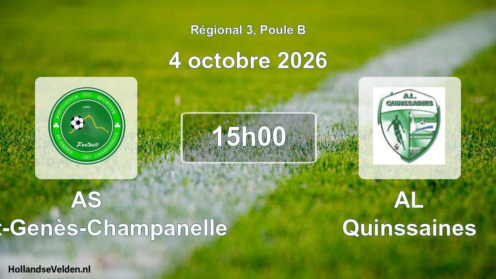 Match programmé: AS Saint-Genès-Champanelle - AL Quinssaines (4 octobre 2026)