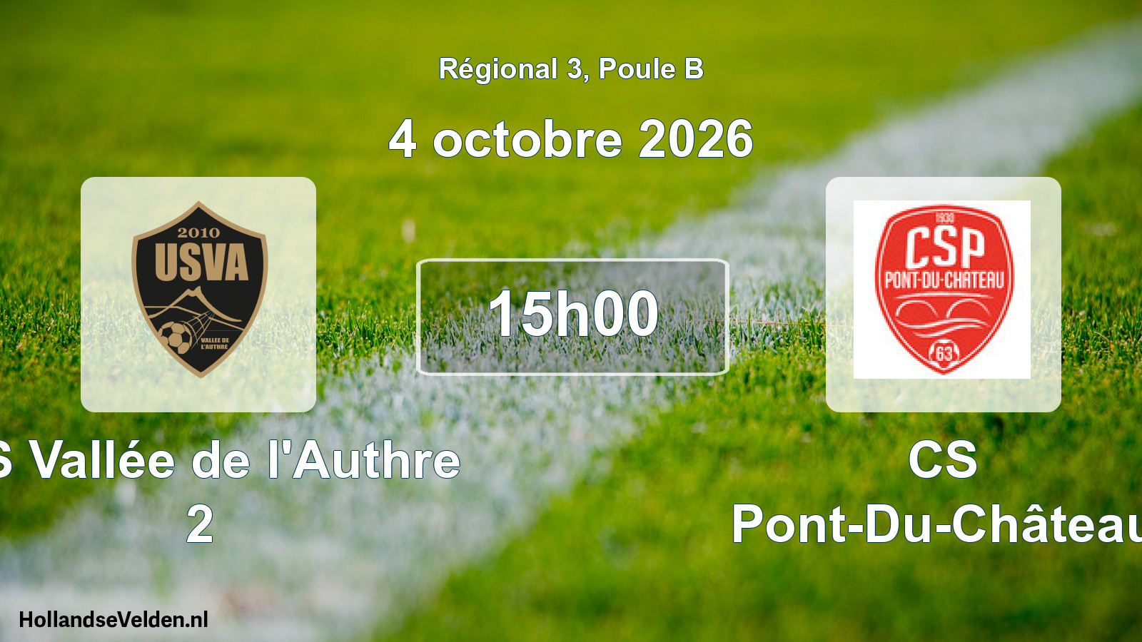 Match programmé: US Vallée de l'Authre 2 - CS Pont-Du-Château (4 octobre 2026)