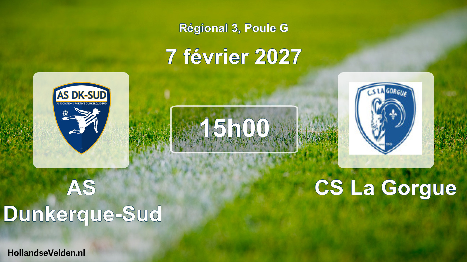 Geplande wedstrijd: AS Dunkerque-Sud - CS La Gorgue (7 februari 2027)