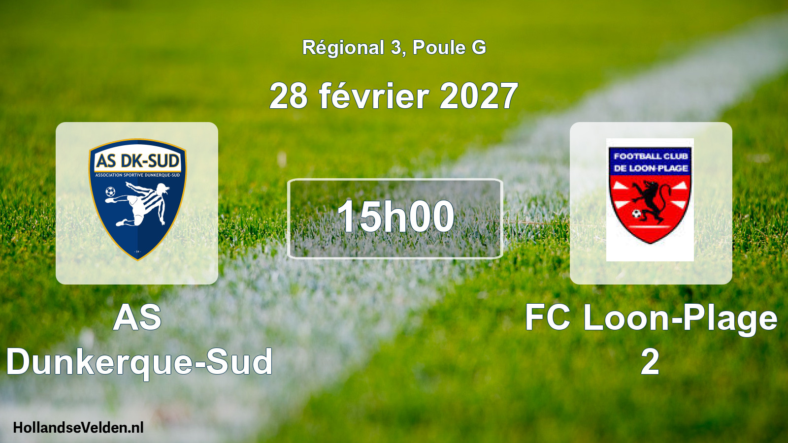 Match programmé: AS Dunkerque-Sud - FC Loon-Plage 2 (28 février 2027)