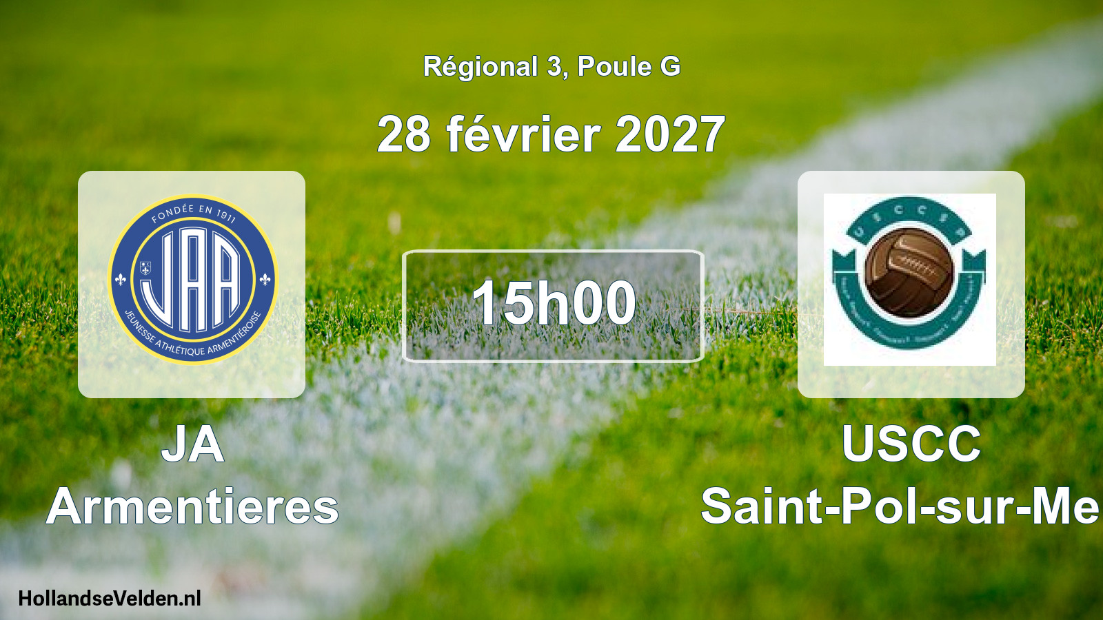 Match programmé: JA Armentieres - USCC Saint-Pol-sur-Mer (28 février 2027)