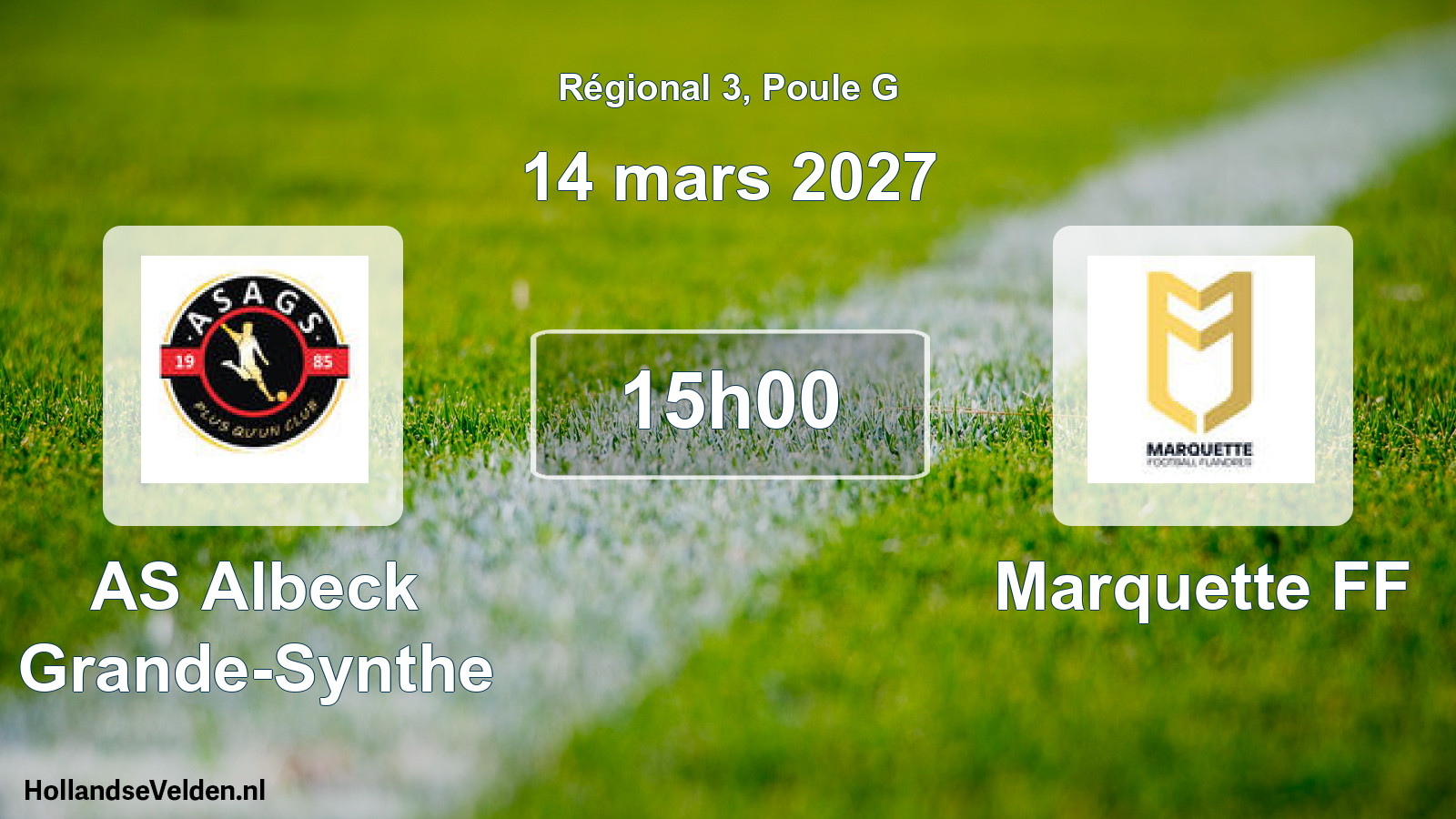 Match programmé: AS Albeck Grande-Synthe - Marquette FF (14 mars 2027)