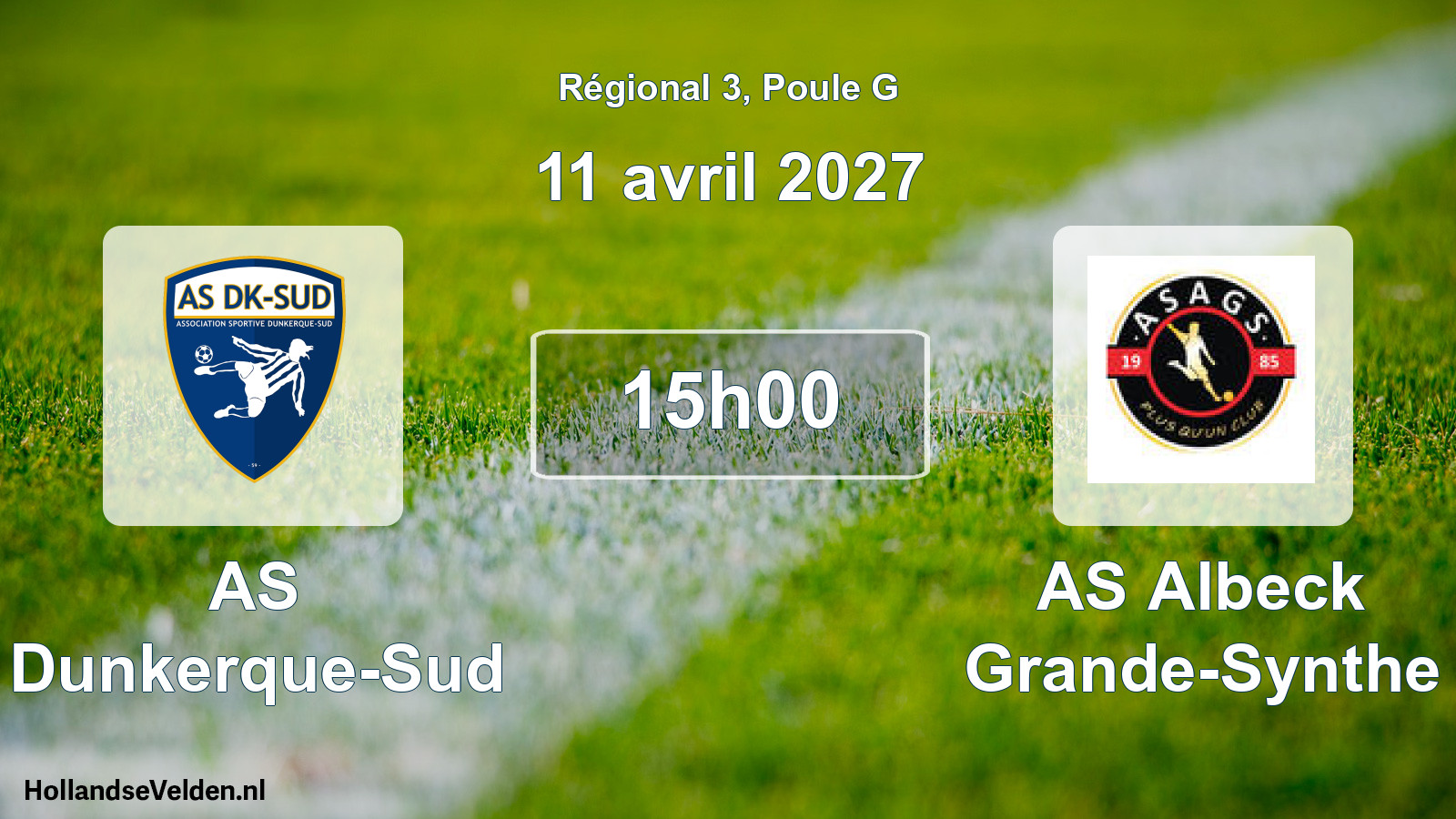Match programmé: AS Dunkerque-Sud - AS Albeck Grande-Synthe (11 avril 2027)