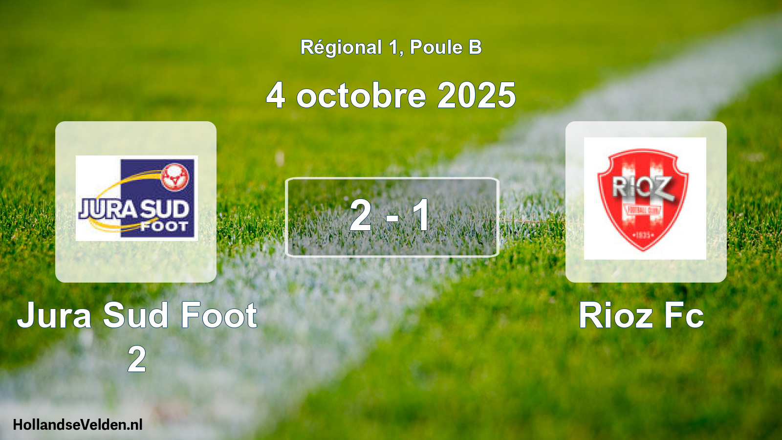 Gespeelde wedstrijd: Jura Sud Foot 2 - Rioz Fc 2 - 1 (4 octobre 2025)