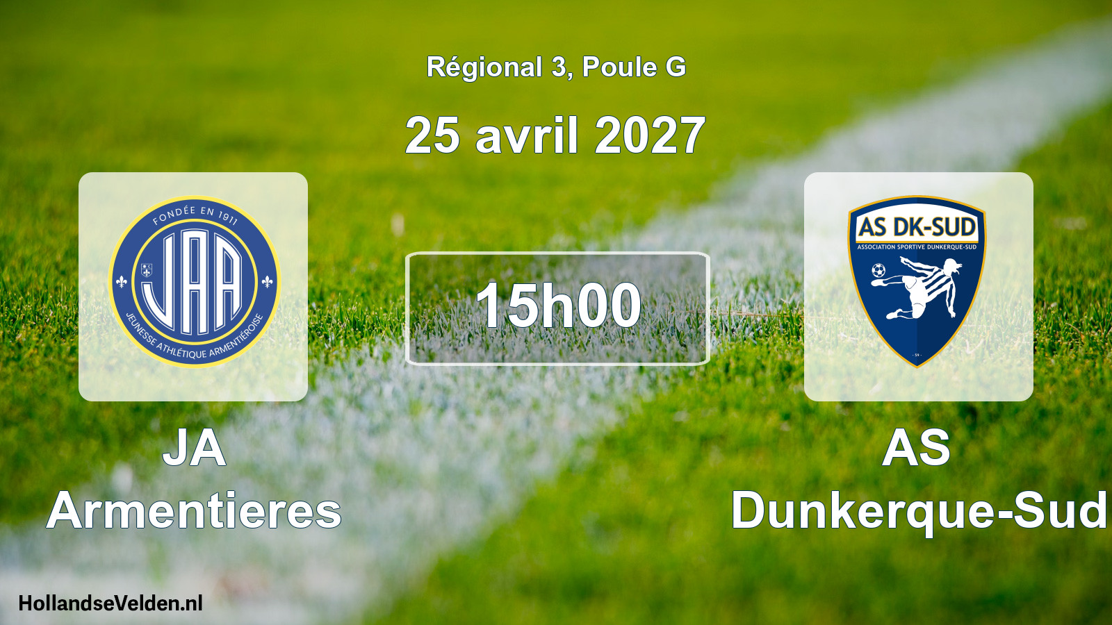 Geplande wedstrijd: JA Armentieres - AS Dunkerque-Sud (25 april 2027)