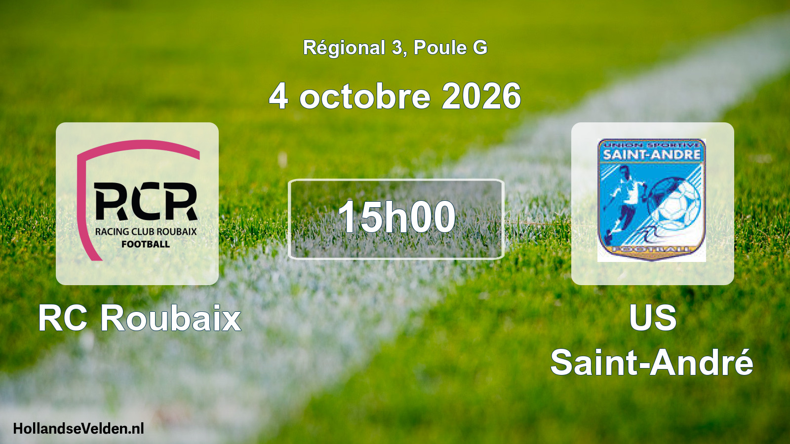 Match programmé: RC Roubaix - US Saint-André (4 octobre 2026)