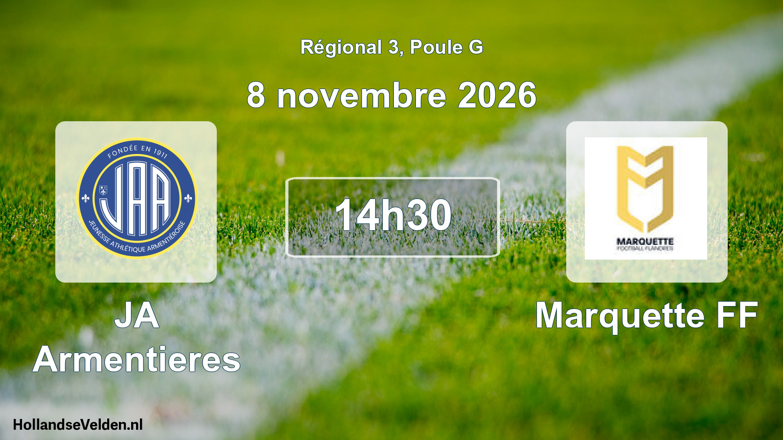 Scheduled Match: JA Armentieres - Marquette FF (8 November 2026)