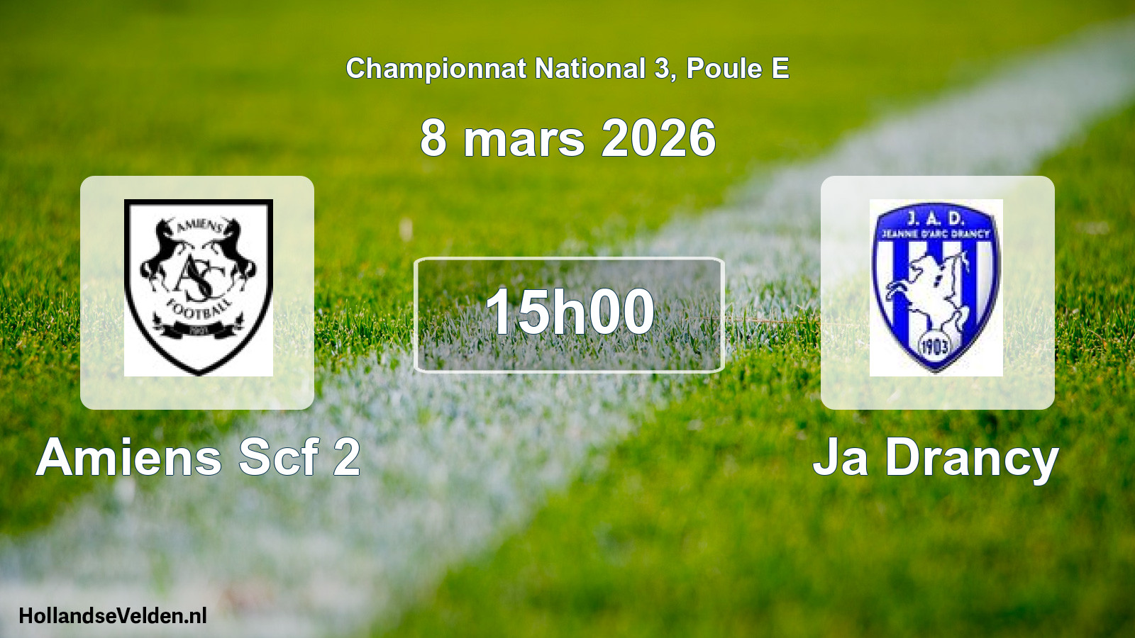 Geplande wedstrijd: Amiens Scf 2 - Ja Drancy (8 mars 2026)