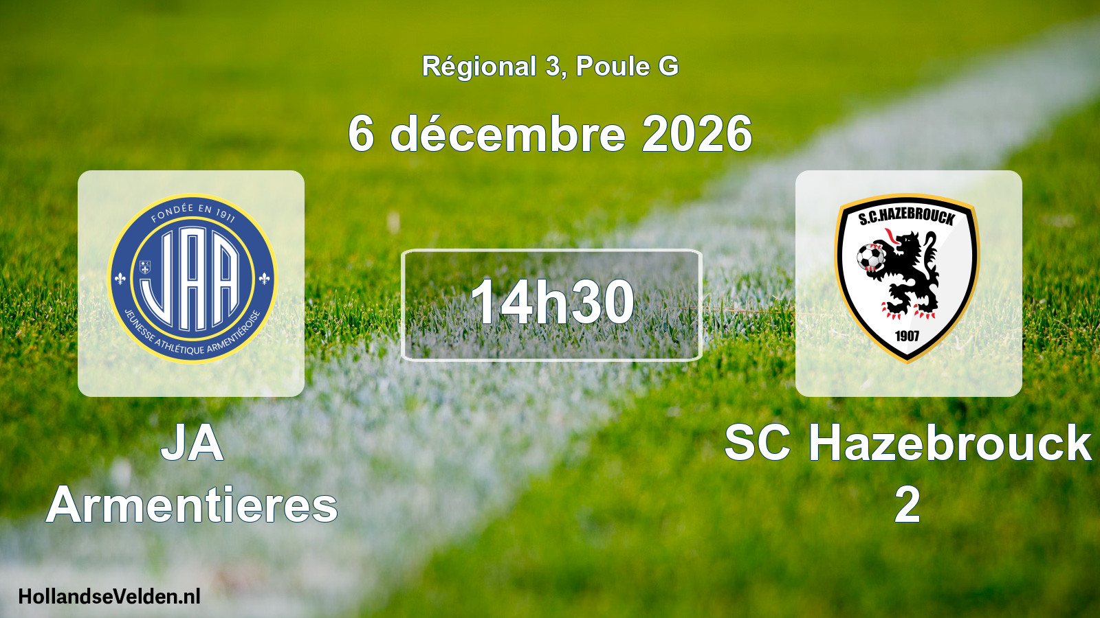 Scheduled Match: JA Armentieres - SC Hazebrouck 2 (6 December 2026)