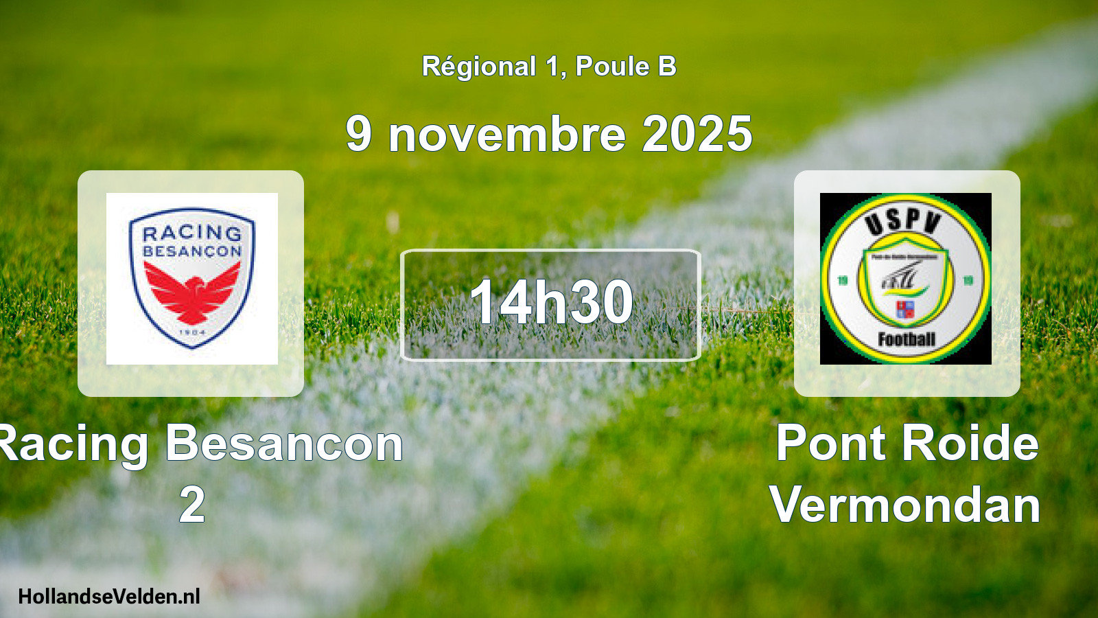 Geplande wedstrijd: Racing Besancon 2 - Pont Roide Vermondan (9 novembre 2025)