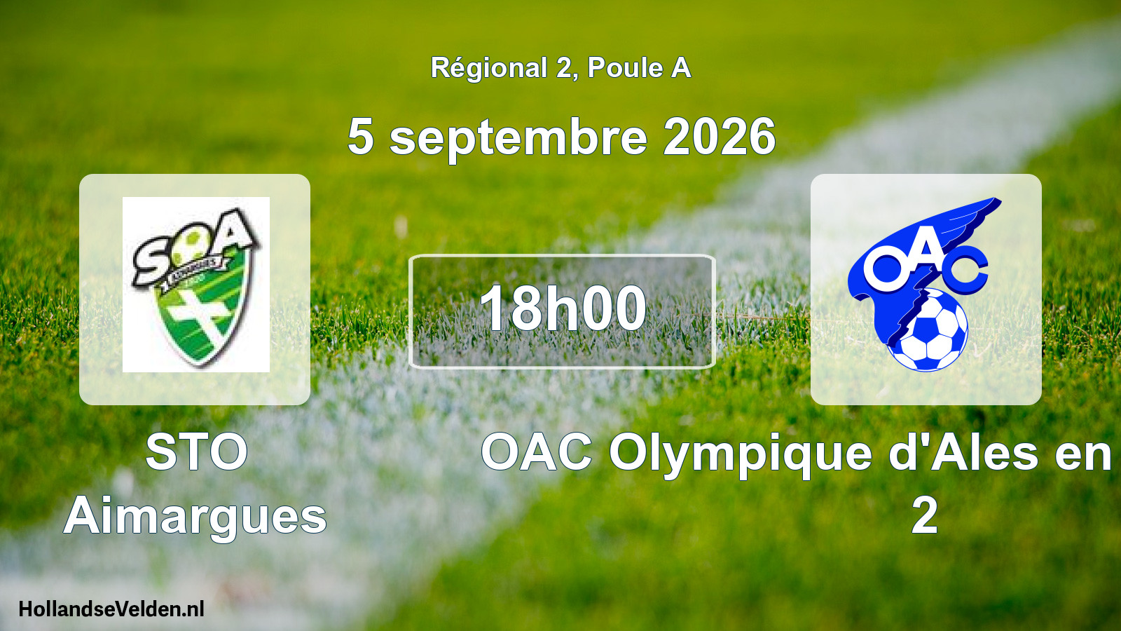 Match programmé: STO Aimargues - OAC Olympique d'Ales en Cevennes 2 (5 septembre 2026)