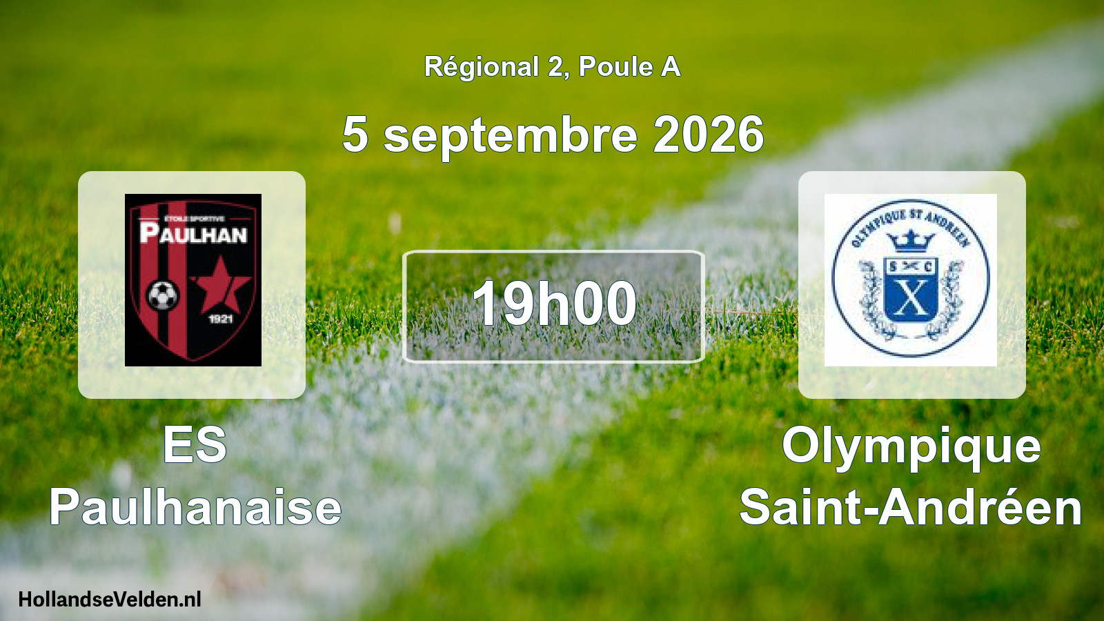 Match programmé: ES Paulhanaise - Olympique Saint-Andréen (5 septembre 2026)