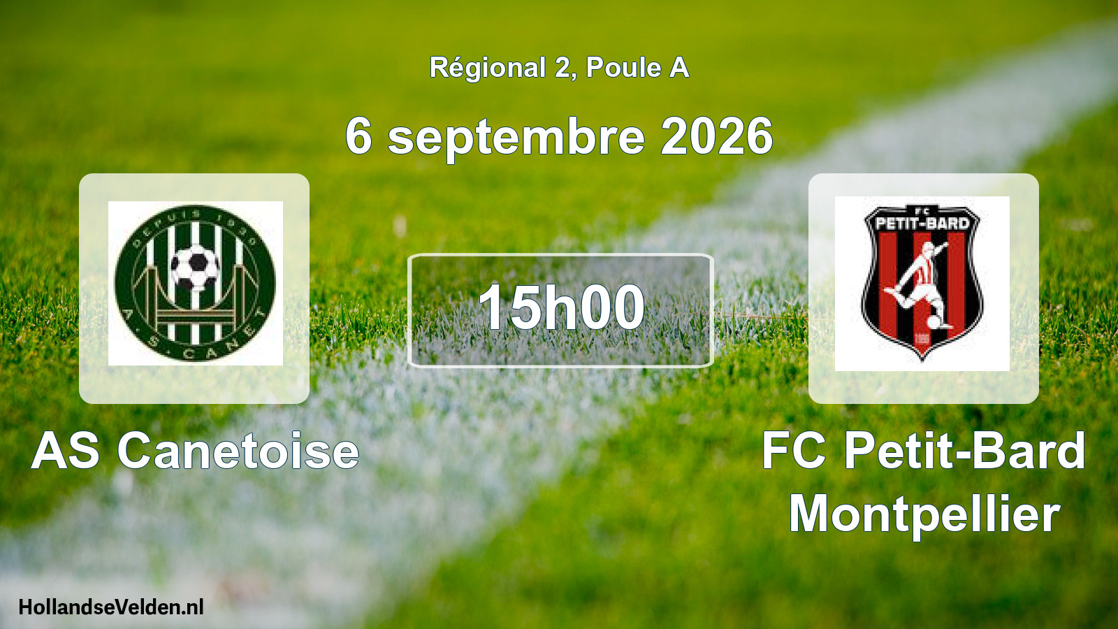 Match programmé: AS Canetoise - FC Petit-Bard Montpellier (6 septembre 2026)