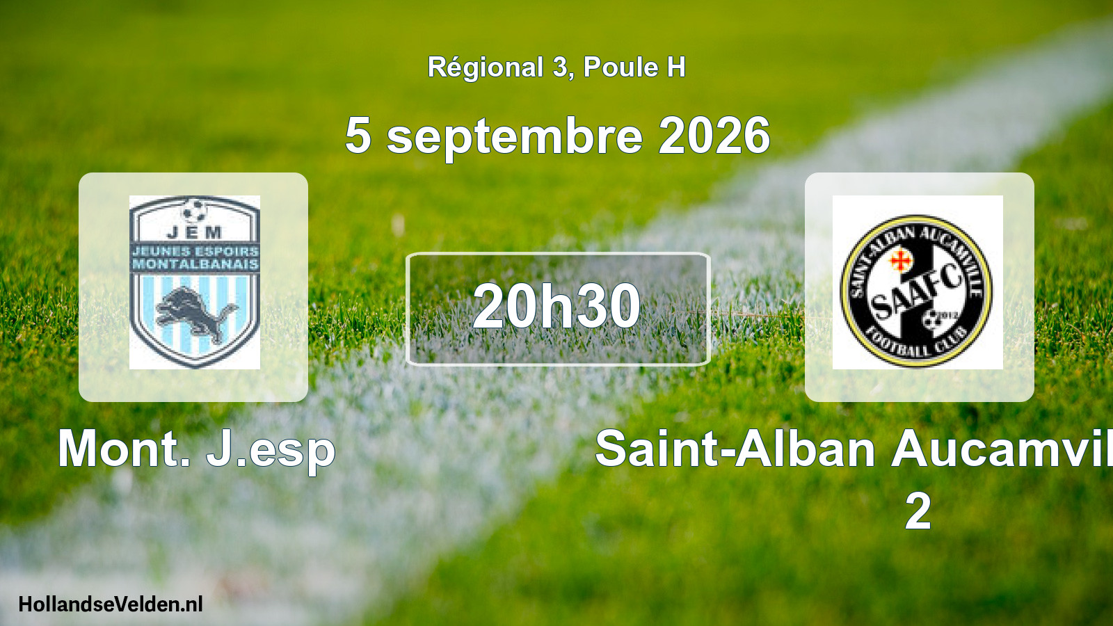 Match programmé: Mont. J.esp - Saint-Alban Aucamville FC 2 (5 septembre 2026)