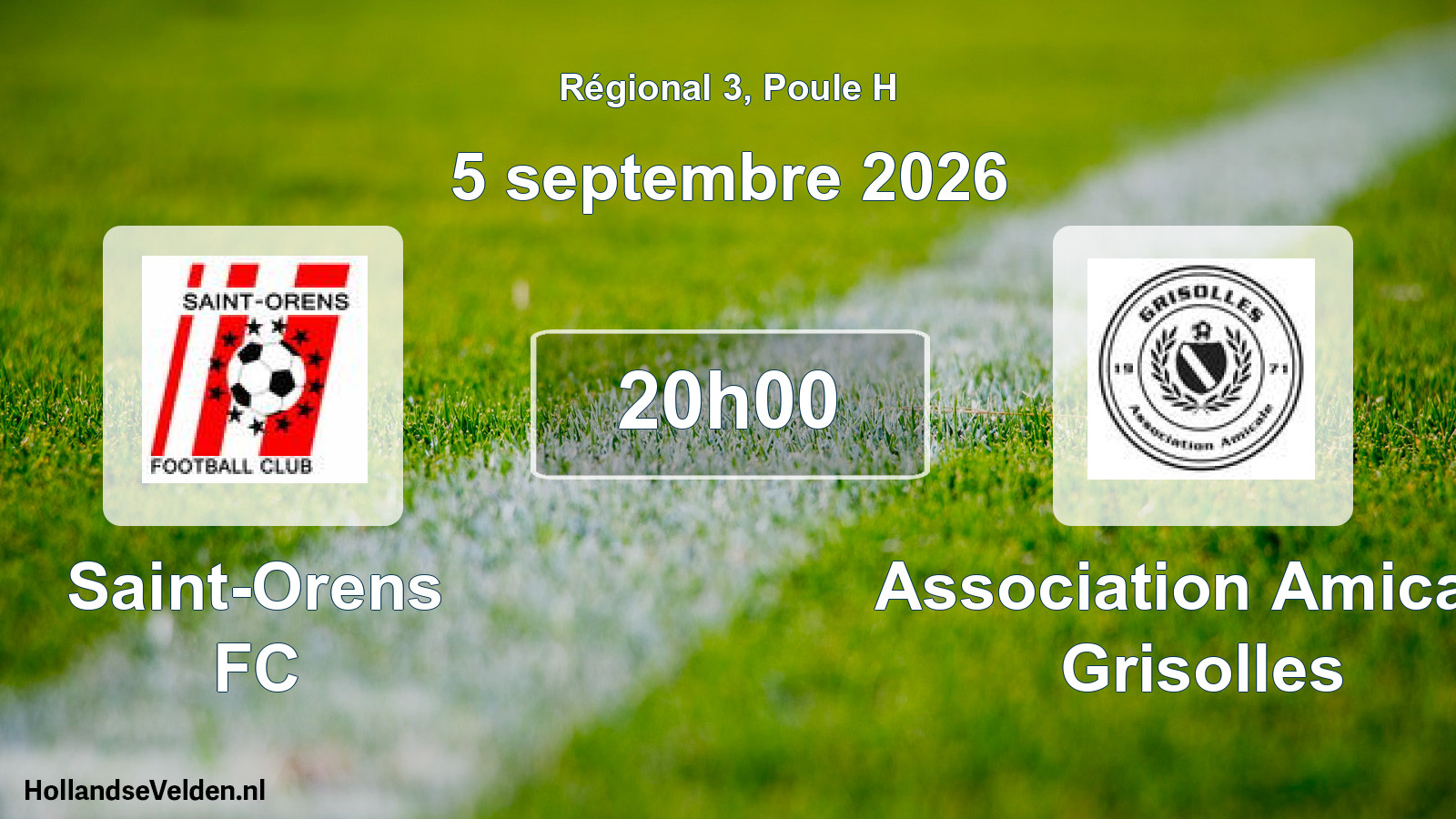 Scheduled Match: Saint-Orens FC - Association Amicale Grisolles (5 September 2026)