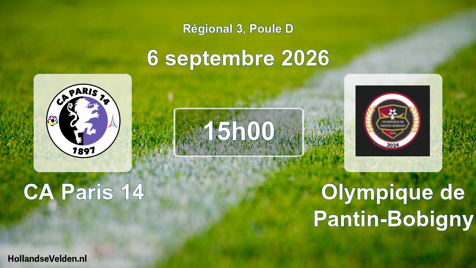 Scheduled Match: CA Paris 14 - Olympique de Pantin-Bobigny (6 September 2026)