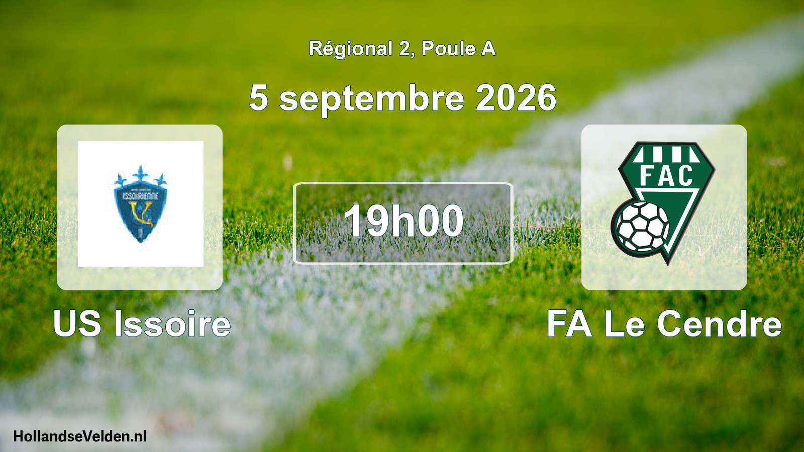 Match programmé: US Issoire - FA Le Cendre (5 septembre 2026)