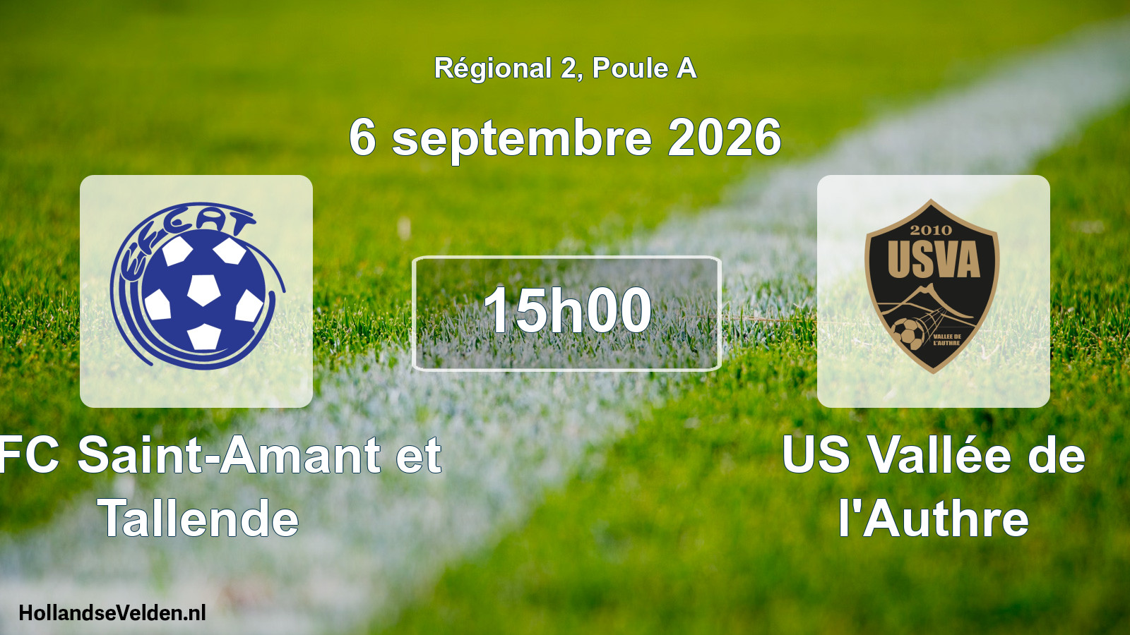 Match programmé: EFC Saint-Amant et Tallende - US Vallée de l'Authre (6 septembre 2026)