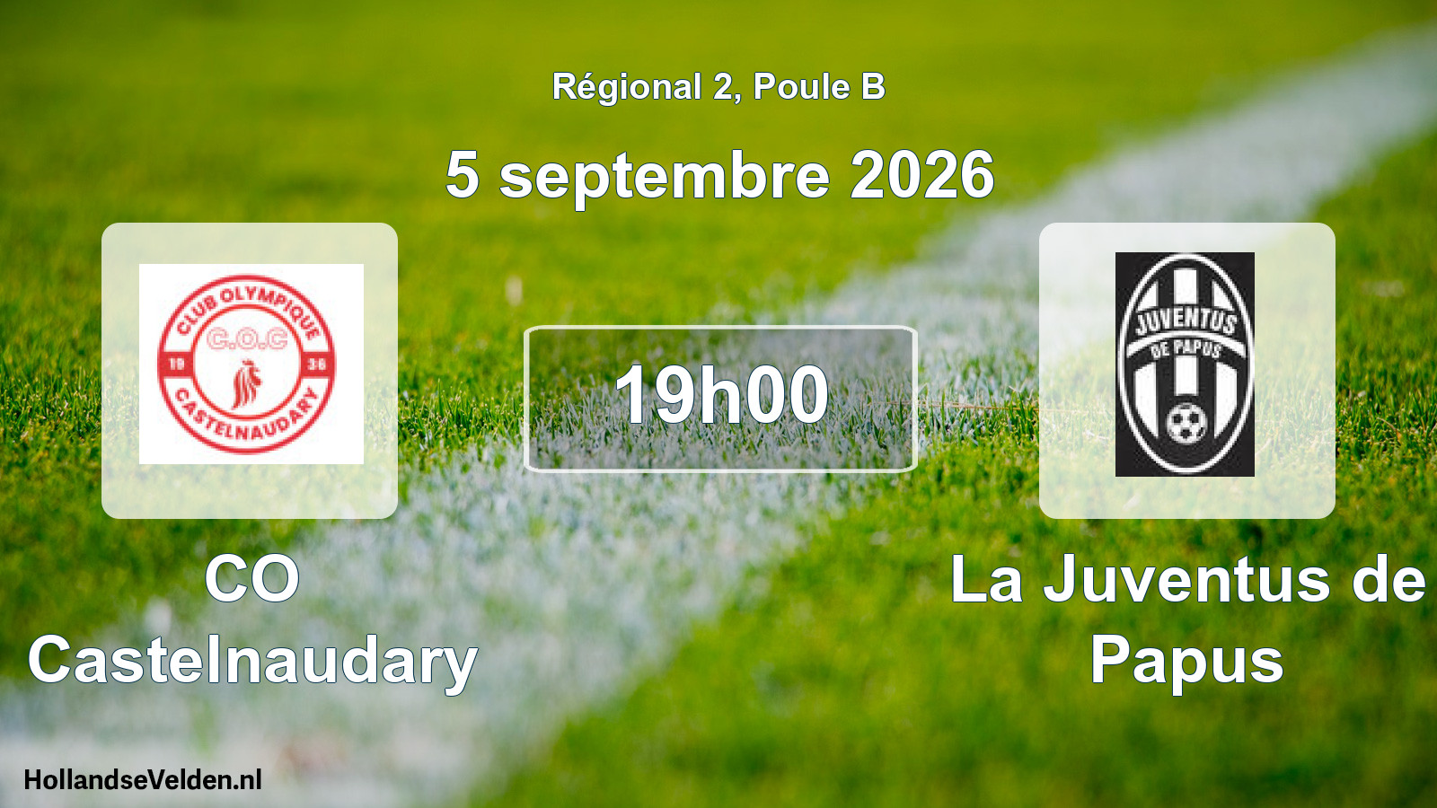 Match programmé: CO Castelnaudary - La Juventus de Papus (5 septembre 2026)