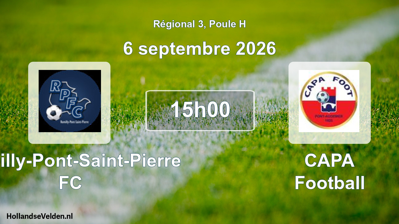 Scheduled Match: Romilly-Pont-Saint-Pierre FC - CAPA Football (6 September 2026)