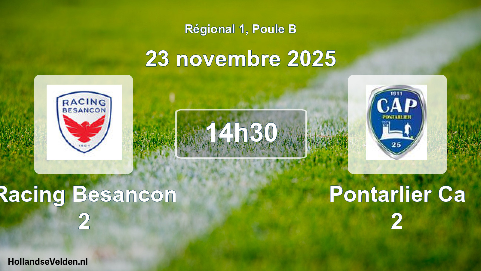 Geplande wedstrijd: Racing Besancon 2 - Pontarlier Ca 2 (23 novembre 2025)