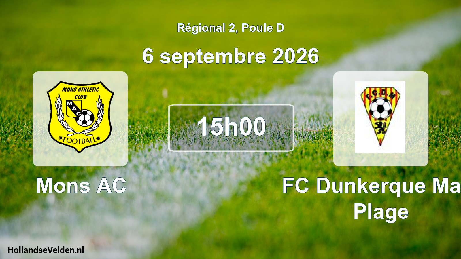 Scheduled Match: Mons AC - FC Dunkerque Malo Plage (6 September 2026)