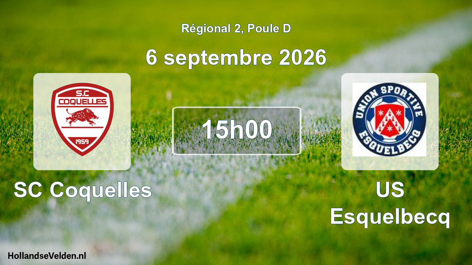 Match programmé: SC Coquelles - US Esquelbecq (6 septembre 2026)