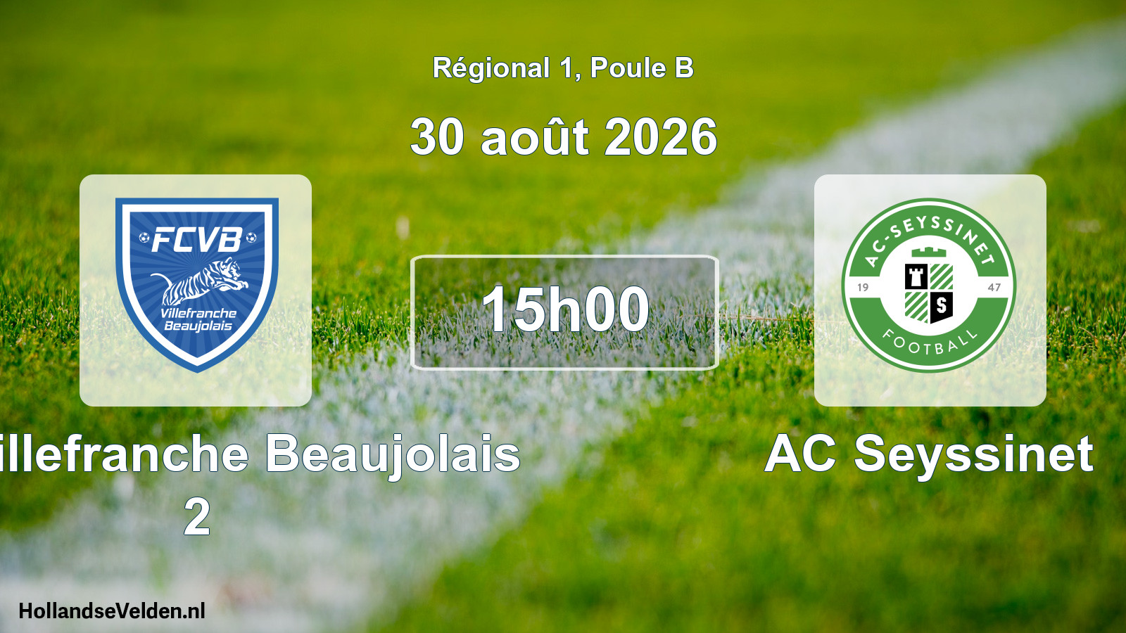 Scheduled Match: FC Villefranche Beaujolais 2 - AC Seyssinet (30 August 2026)