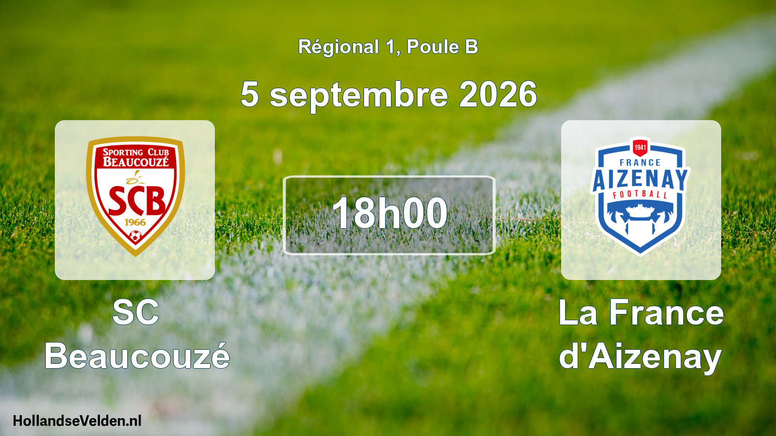 Scheduled Match: SC Beaucouzé - La France d'Aizenay (5 September 2026)