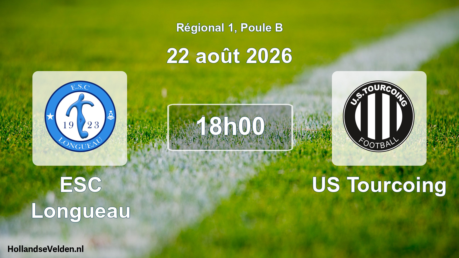 Match programmé: ESC Longueau - US Tourcoing (22 août 2026)