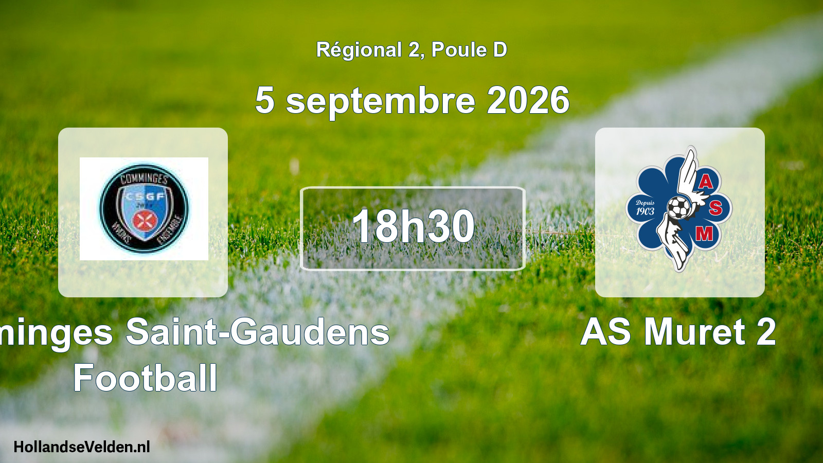 Match programmé: Comminges Saint-Gaudens Football - AS Muret 2 (5 septembre 2026)