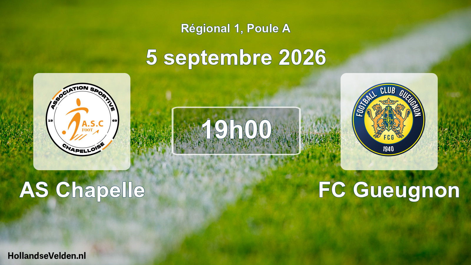 Scheduled Match: AS Chapelle - FC Gueugnon (5 September 2026)