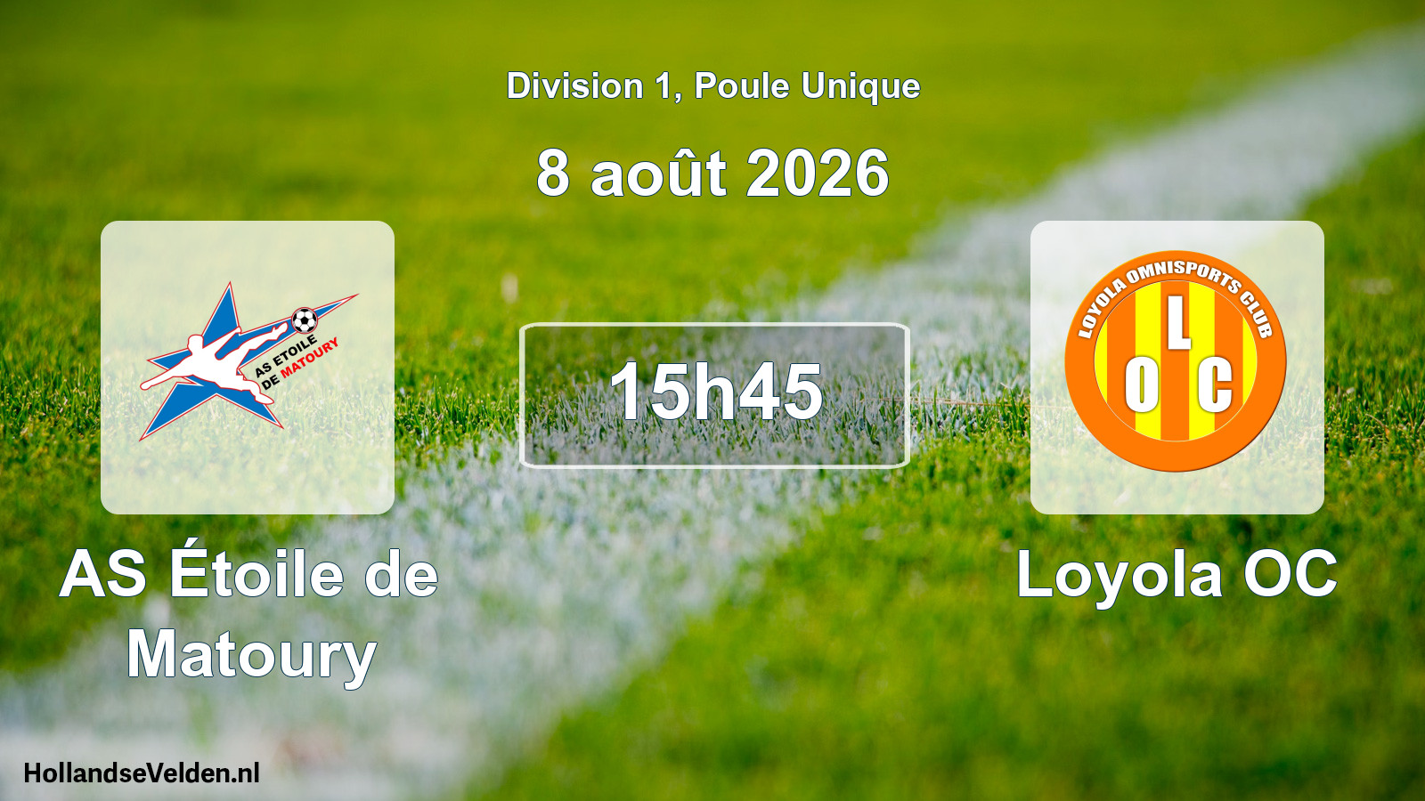 Match programmé: AS Étoile de Matoury - Loyola OC (8 août 2026)