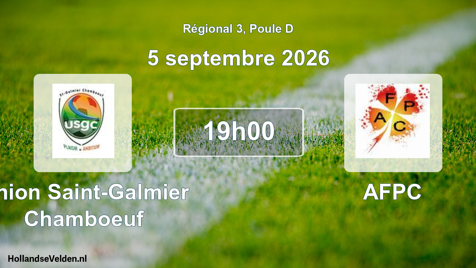 Match programmé: Union Saint-Galmier Chamboeuf - AFPC (5 septembre 2026)
