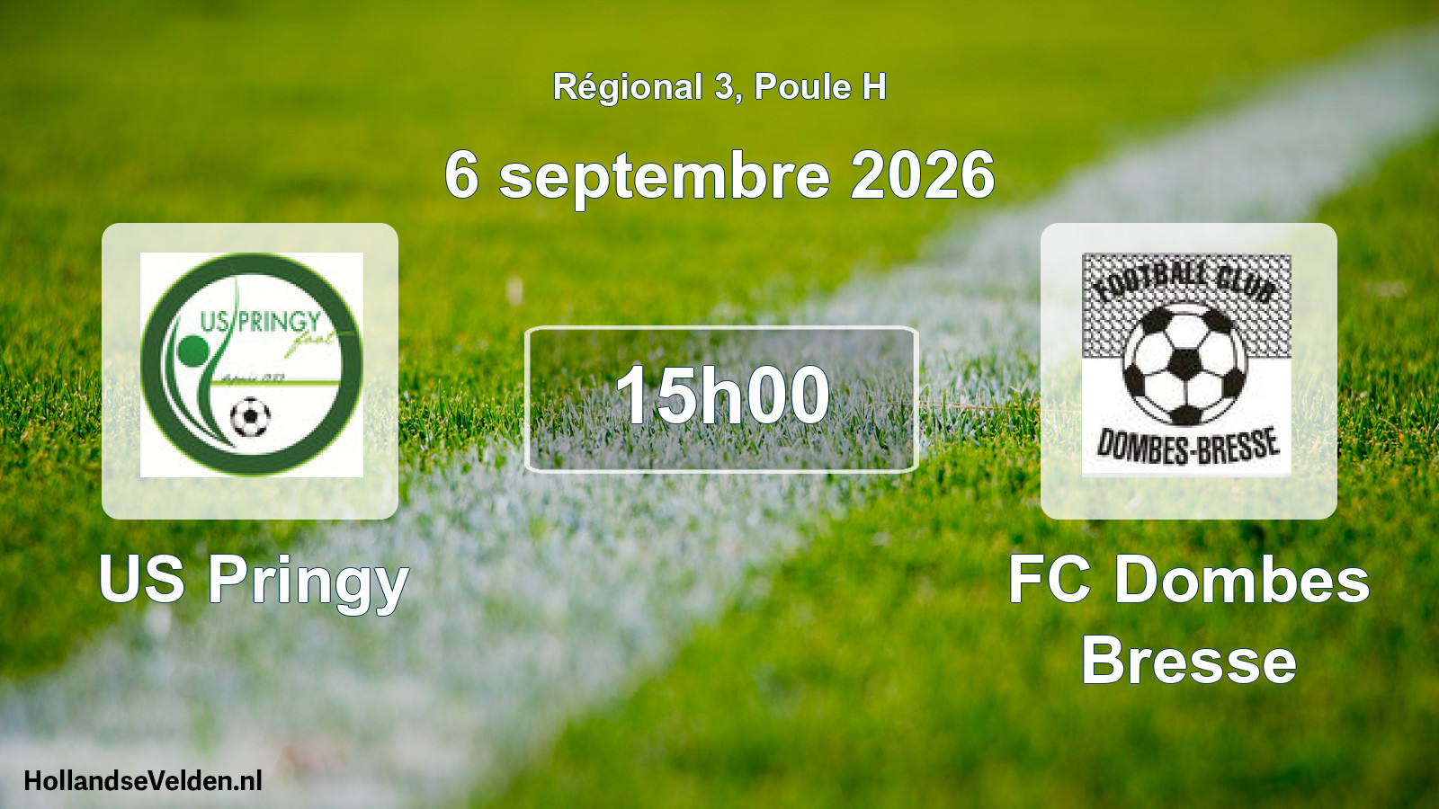 Match programmé: US Pringy - FC Dombes Bresse (6 septembre 2026)
