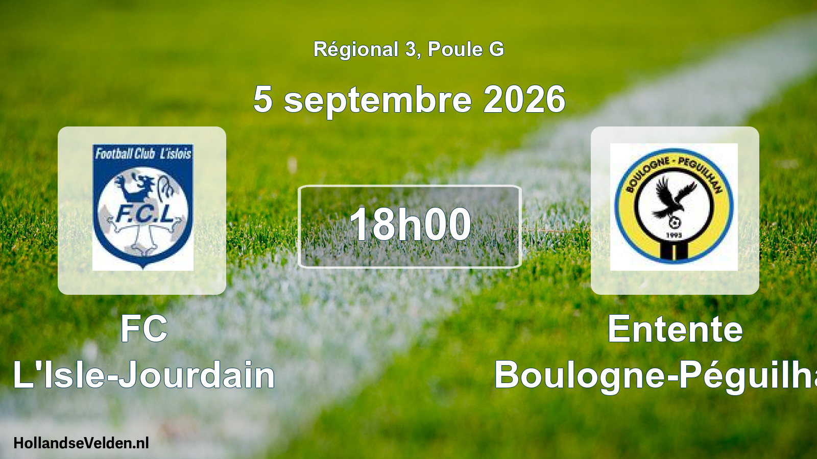 Scheduled Match: FC L'Isle-Jourdain - Entente Boulogne-Péguilhan (5 September 2026)