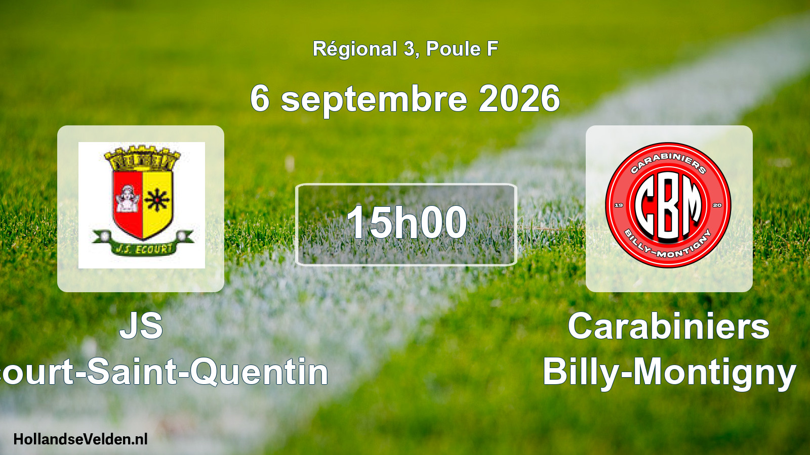 Scheduled Match: JS Écourt-Saint-Quentin - Carabiniers Billy-Montigny (6 September 2026)