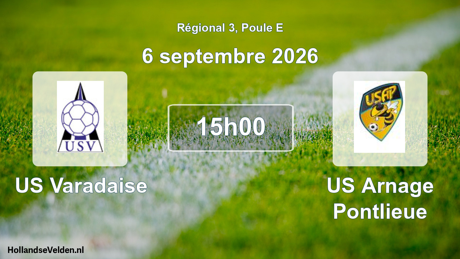Match programmé: US Varadaise - US Arnage Pontlieue (6 septembre 2026)