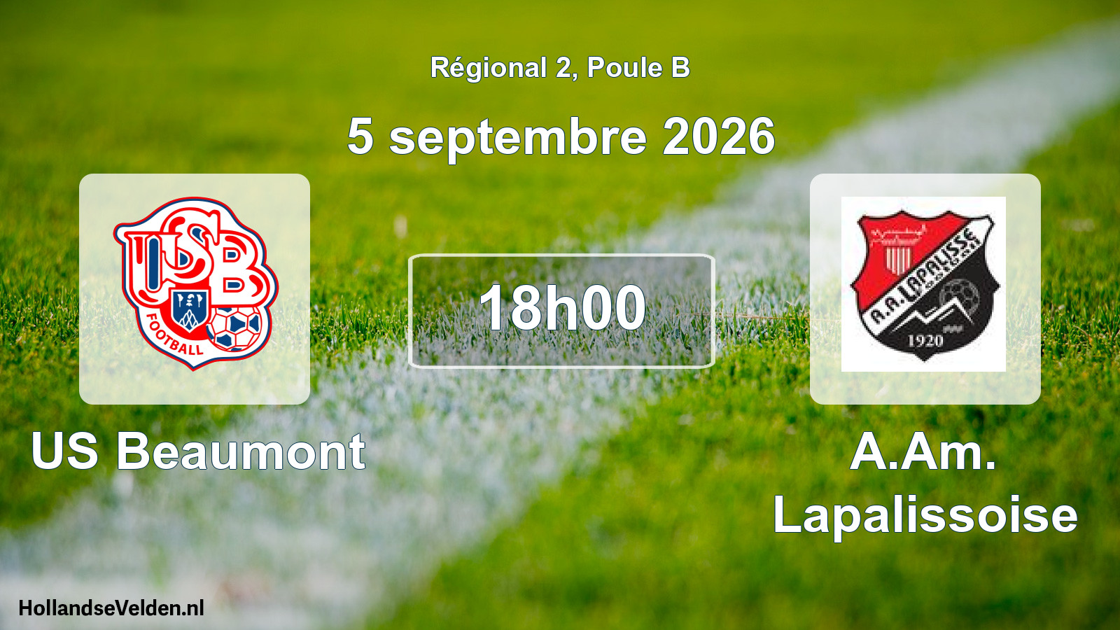 Scheduled Match: US Beaumont - A.Am. Lapalissoise (5 September 2026)